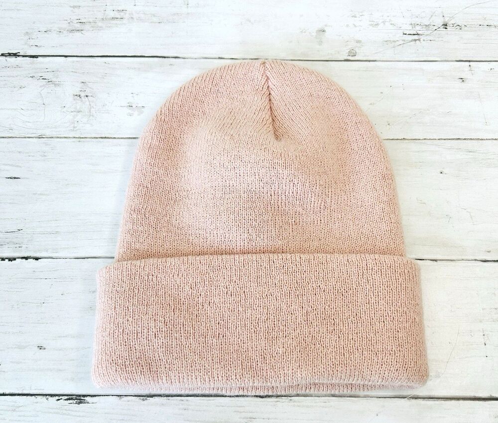 Carhartt Cuffed Unisex Pink Peach Rose Knit Cuffed Watch Knit Beanie A18 - Picture 2 of 3
